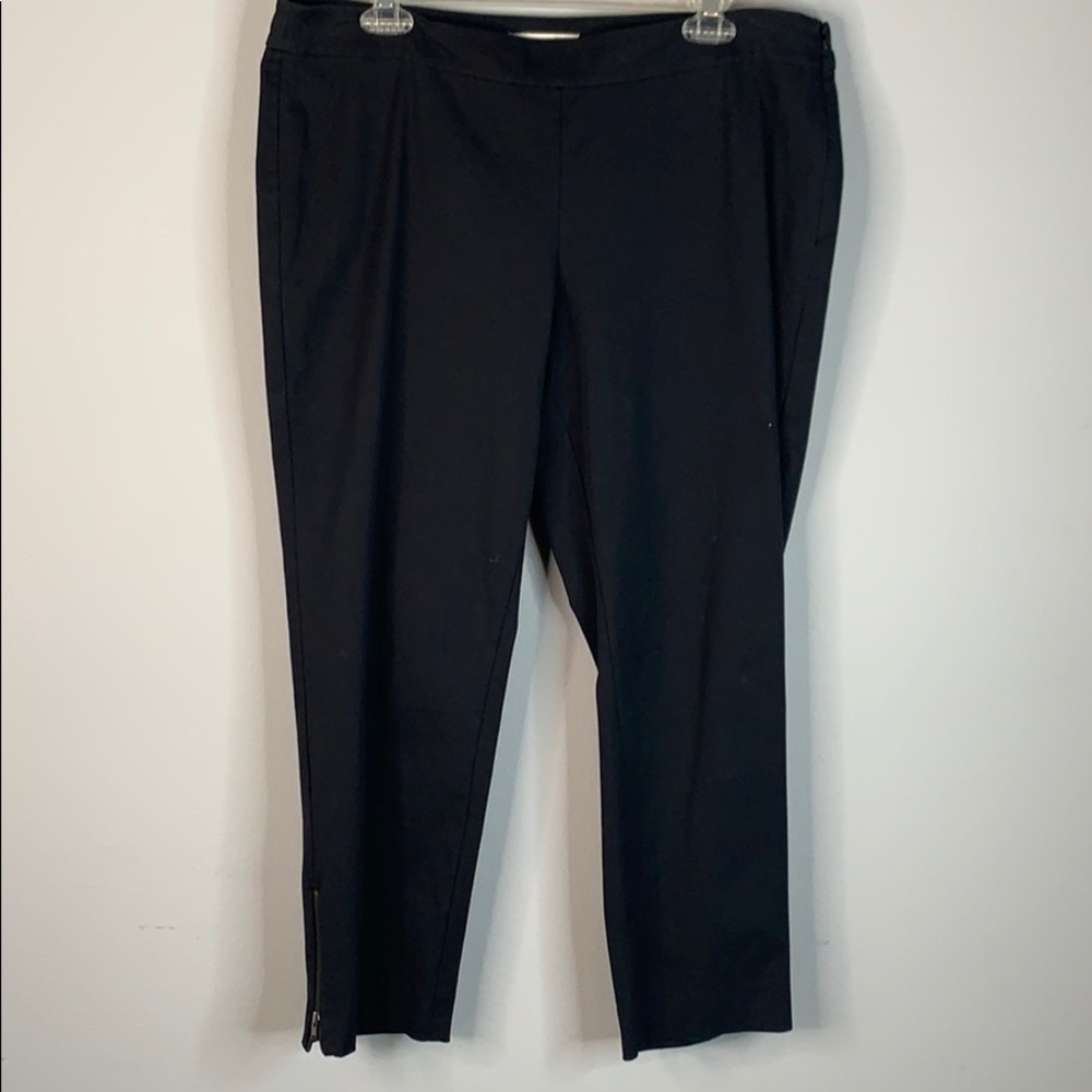 Eileen Fisher black cropped zip ankle pant L